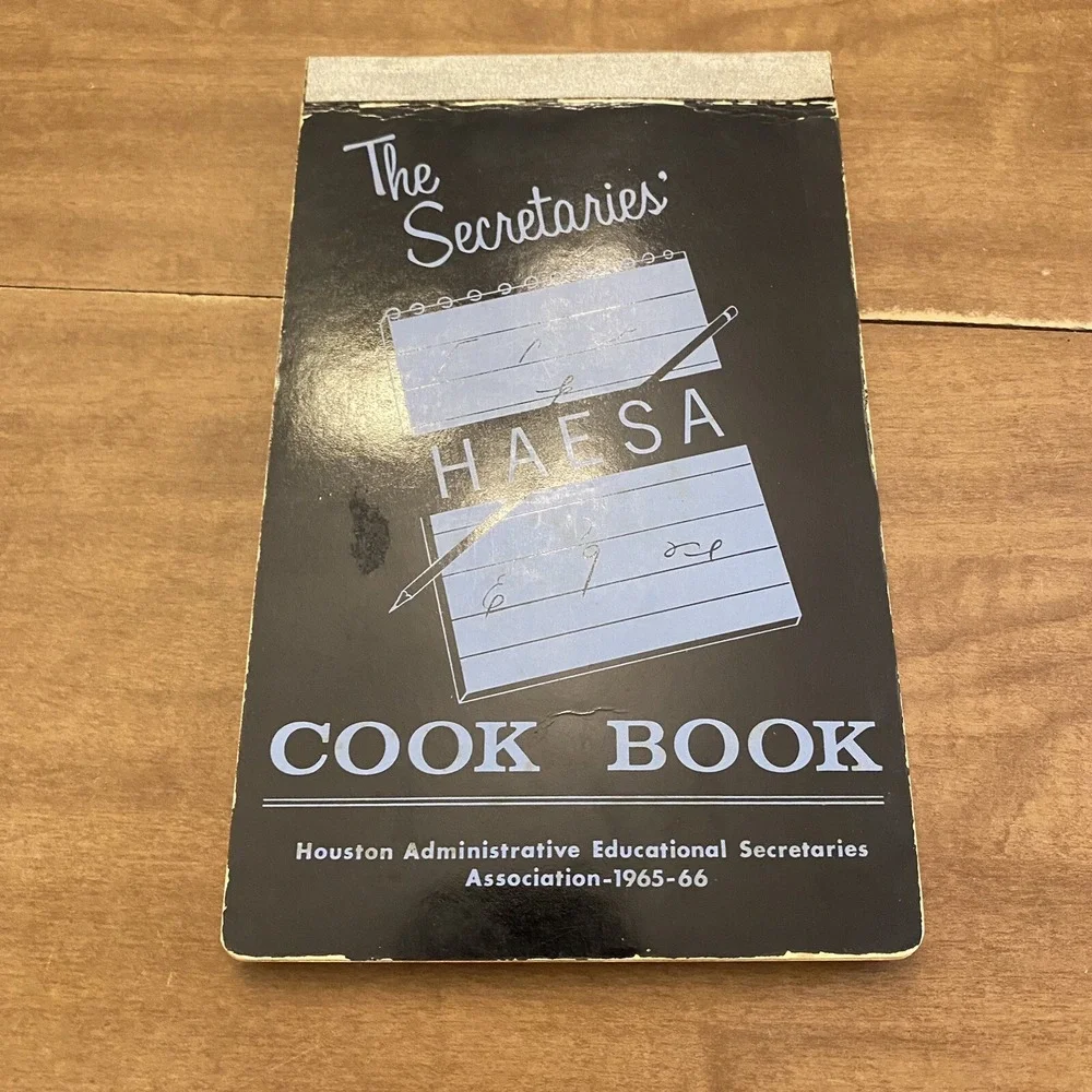 The Secretaries Cook Book HAESA Houston Texas 1965-1966 Vintage Cookbook
